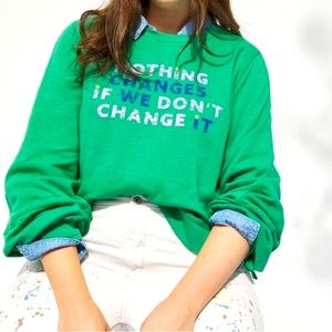 Anthropologie Maeve If We Don't Change It Graphic Sweatshirt
